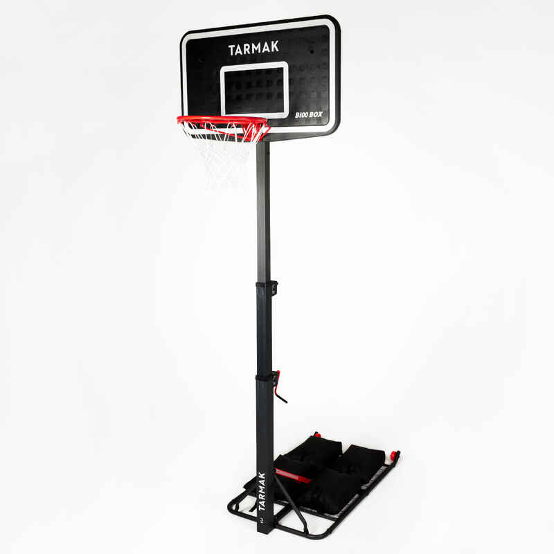 Adjustable (2.4m to 3.05m) Basketball Hoop on Folding Stand B100 Easy