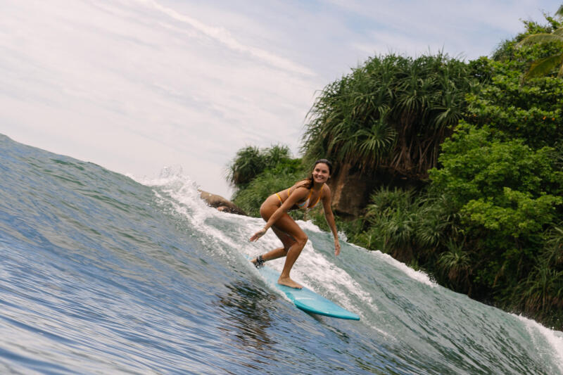 Góra kostiumu kąpielowego surfingowego damska Olaian Mae Flowy