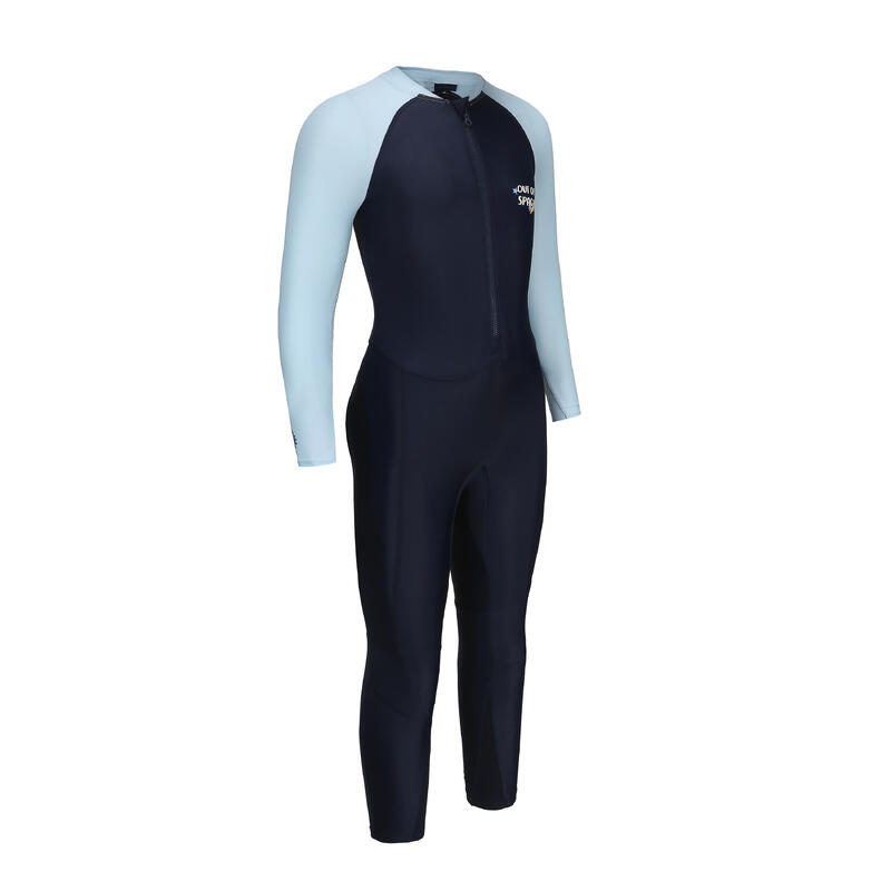 男童款長袖連身泳裝-UV Combiswim 100-太空藍