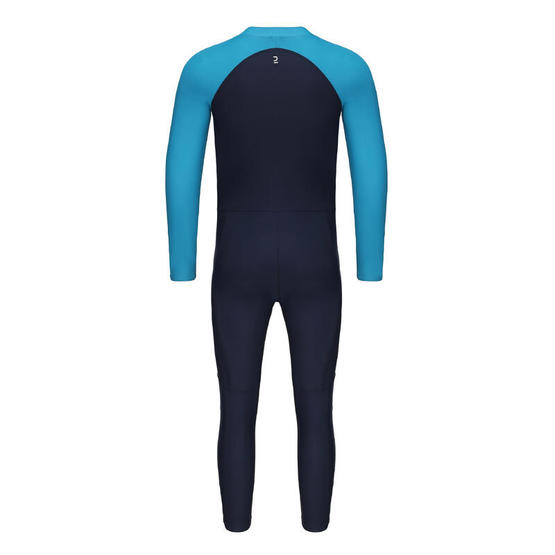 男童款長袖連身泳裝-UV Combiswim 100-DIN太空藍