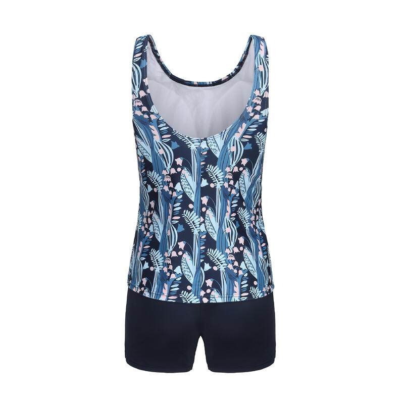 Heva 100 Women's Tankini / Shorty Swimsuit - FORAL / BLUE