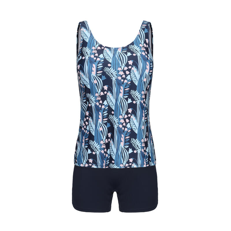 Heva 100 Women's Tankini / Shorty Swimsuit - FORAL / BLUE