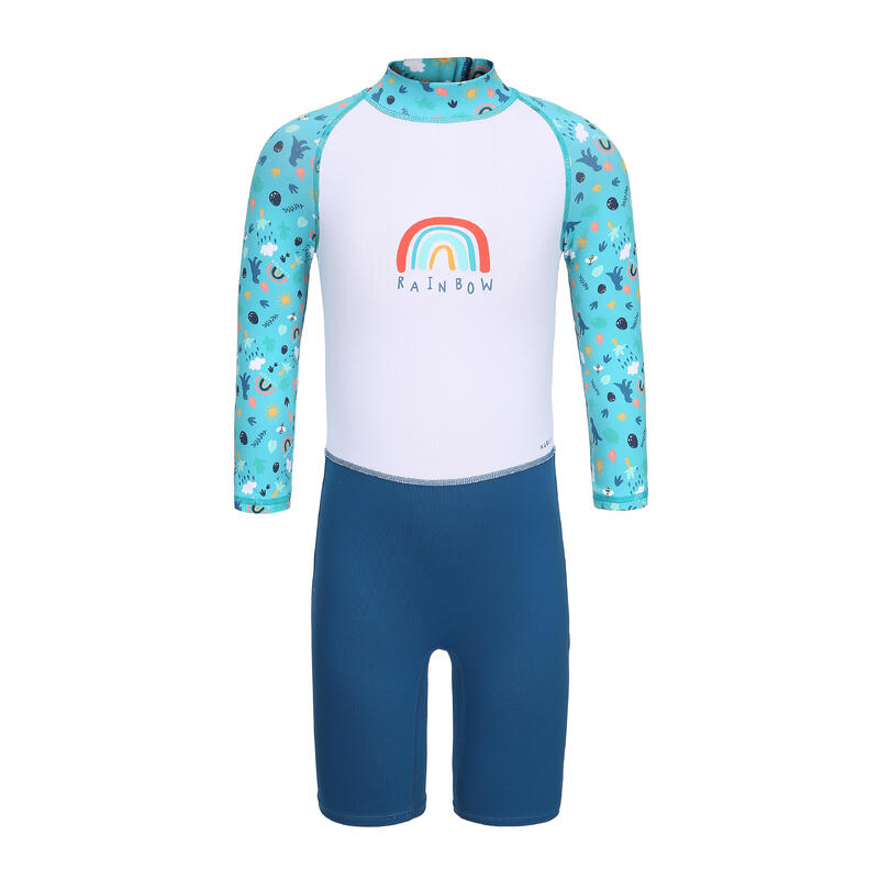 Baby / Kids' long-sleeve UV-protection swimming suit - Blue Print