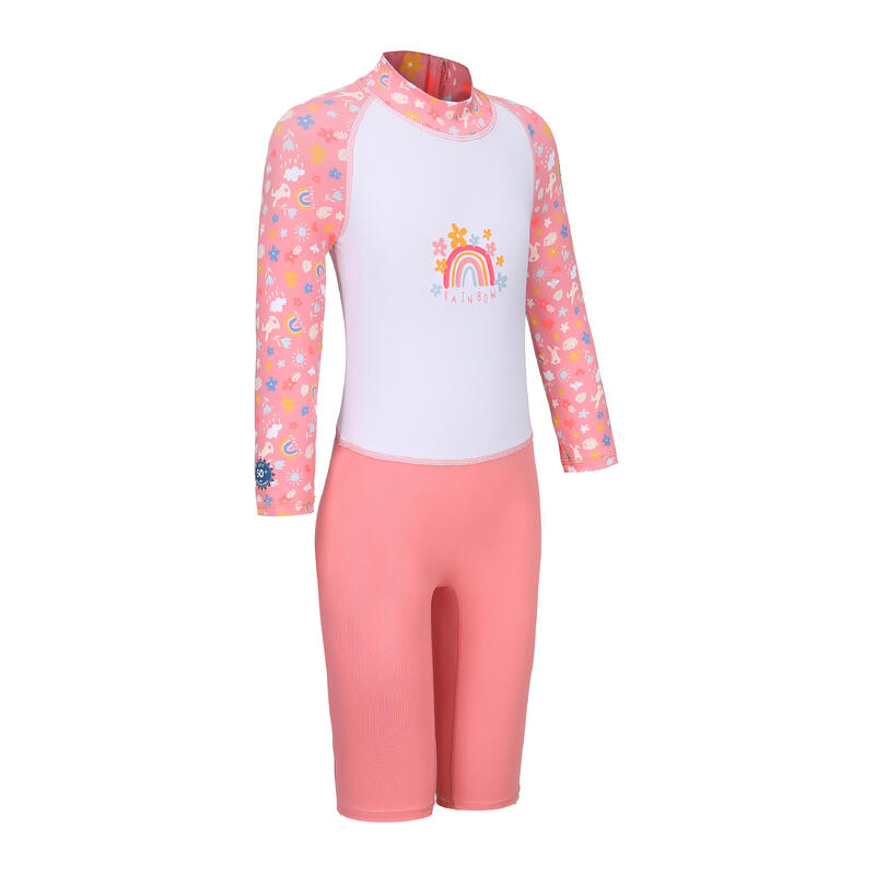 嬰兒款／兒童款抗紫外線長袖泳裝 - 粉紅色圖案