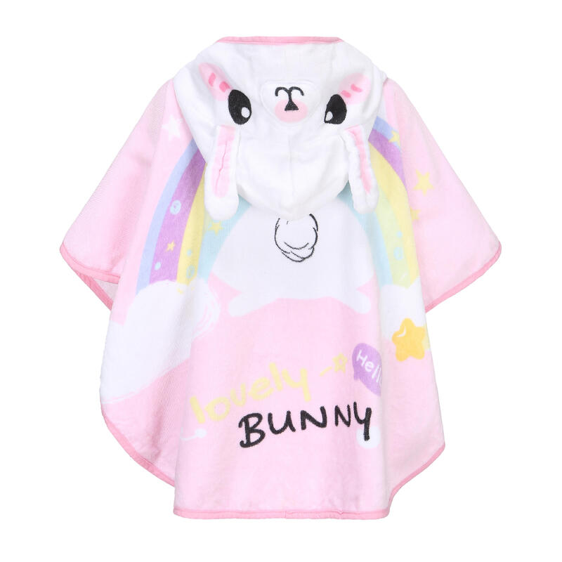 Baby Poncho with hood RABBIT print