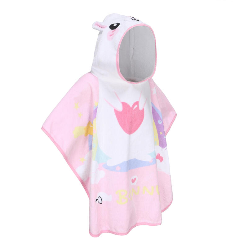 Baby Poncho with hood RABBIT print