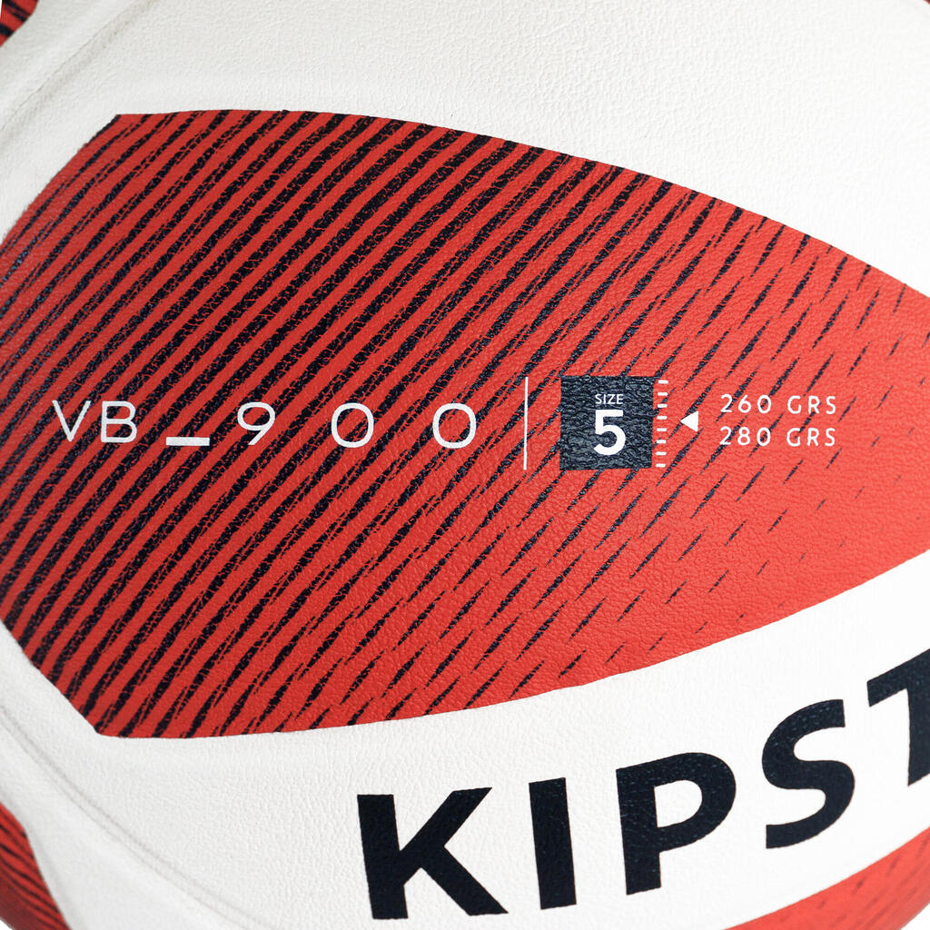 Ballon de volley-ball v900 blanc/rouge