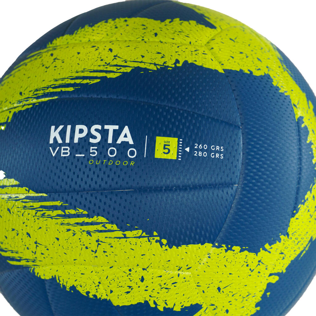 BALLON DE VOLLEY-BALL OUTDOOR VBO500 BLEU FONCE ET JAUNE