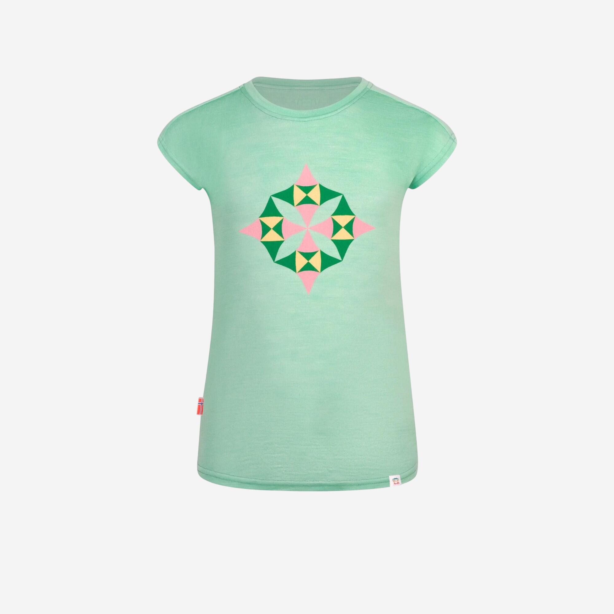 TROLLKIDS KIDS’ MERINO HIKING T-SHIRT - SANDEFJORD TROLLKIDS GREEN