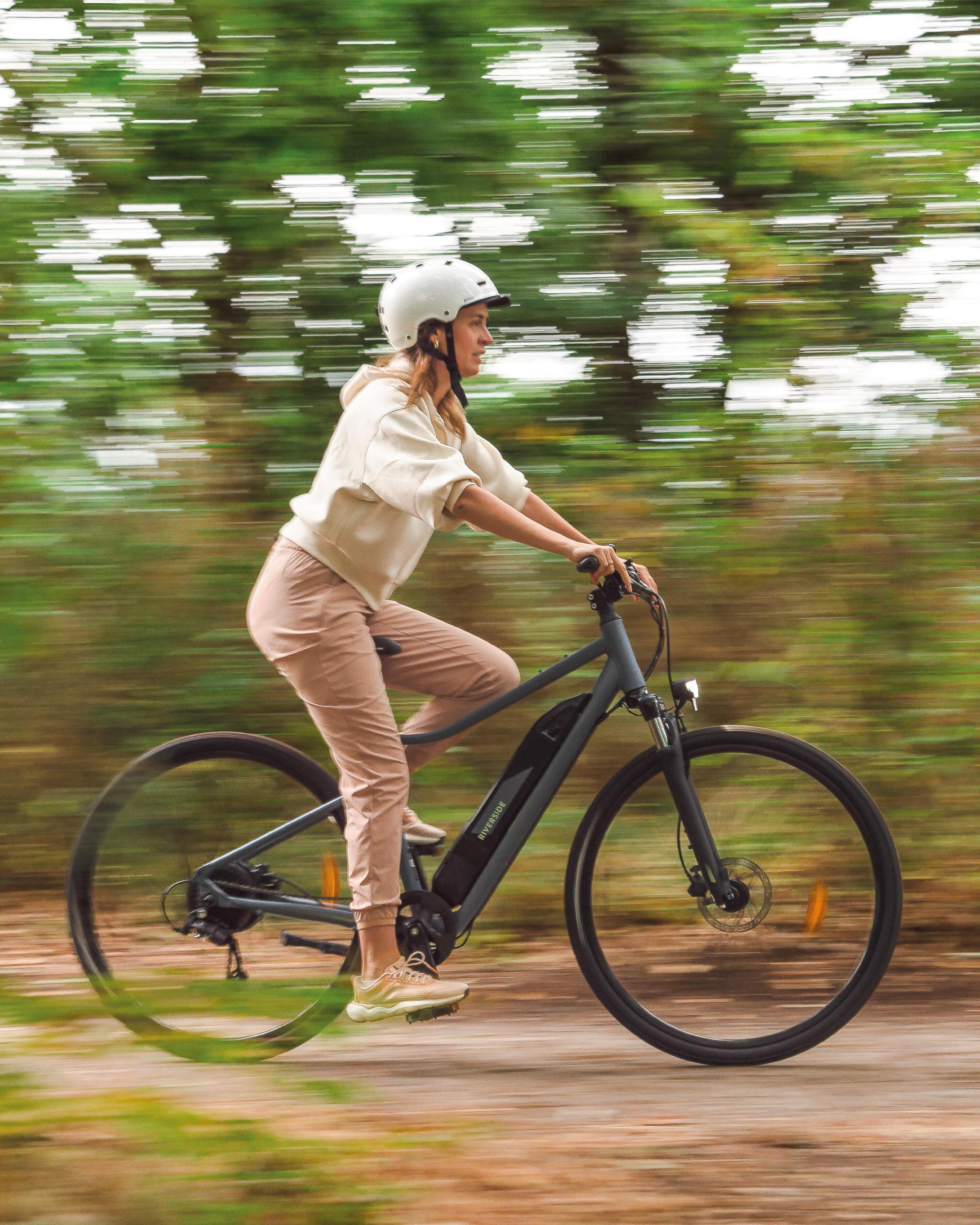 Vélo tout chemin électrique - cadre haut - Riverside 520 E gris 17/24