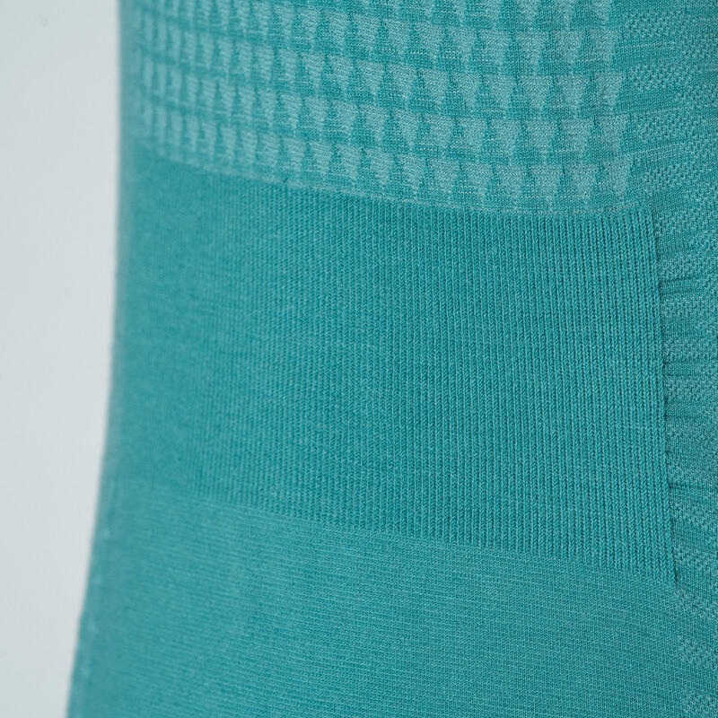 Fietsshirt met korte mouwen voor dames GRVL900 blauw 48% merinowol