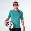 Women's Short-Sleeved Cycling Jersey GRVL900 (48% Merino) - Blue 