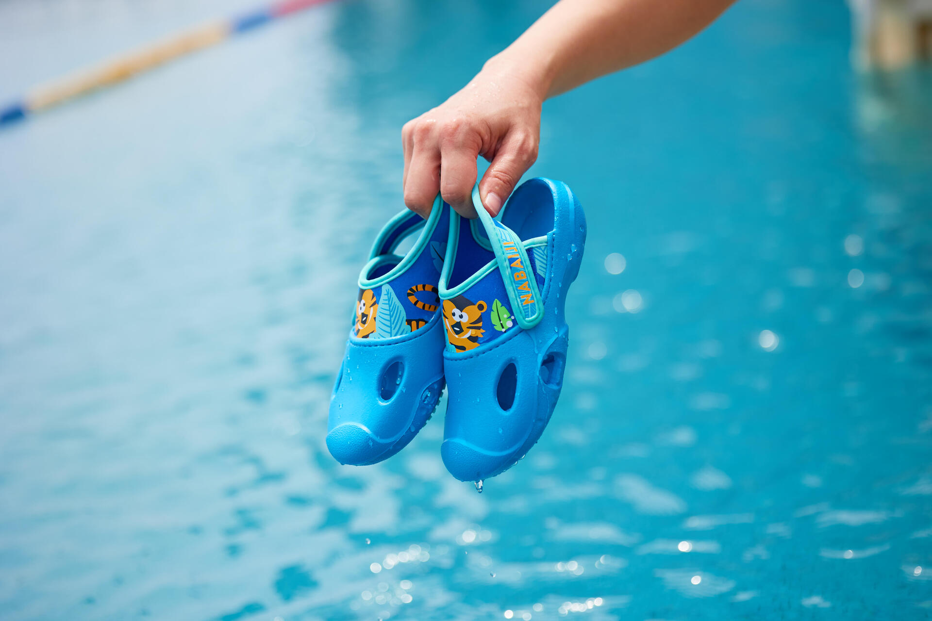 Kids Pool Blue Crocs Sandal Kolam Anak CLOG 500 Harimau Biru
