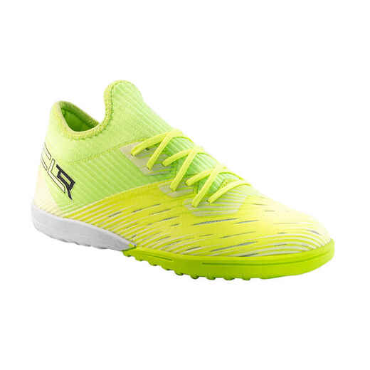 
      Kids' Lace-Up Football Boots CLR Turf - Neon Yellow
  