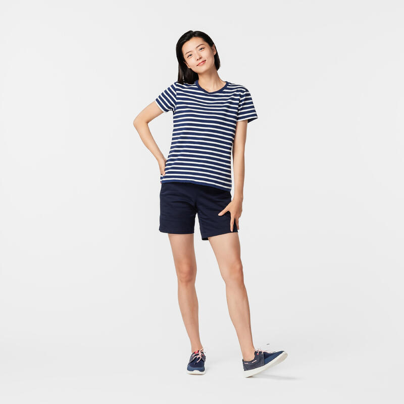 T-shirt Sailing 100F CN Stripe blue