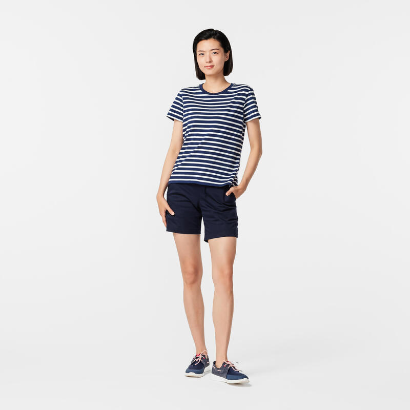 T-shirt Sailing 100F CN Stripe blue