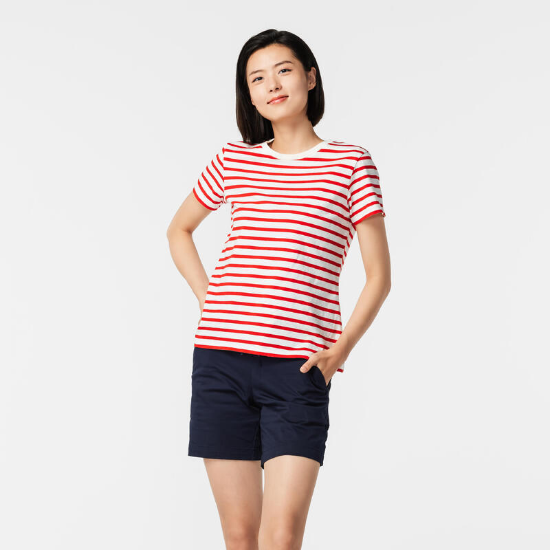 T-shirt Sailing 100F CN Stripe red