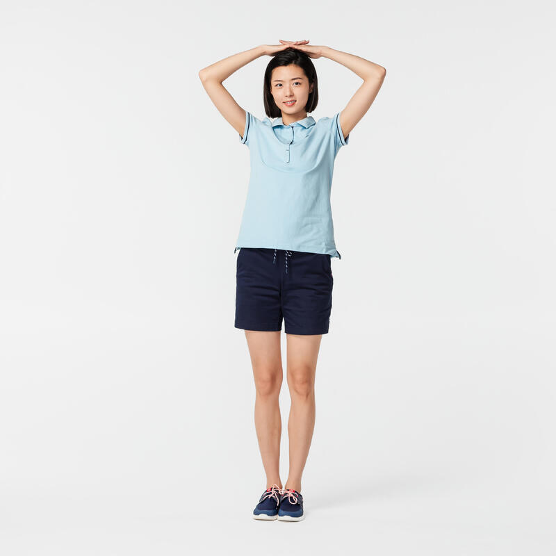 女款短袖 Polo 衫 Sailing 100－藍色