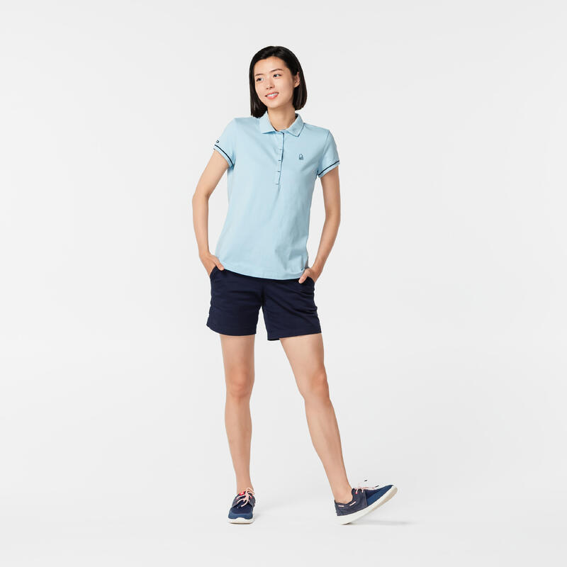 女款短袖 Polo 衫 Sailing 100－藍色