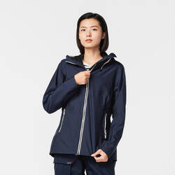 Women's sailing waterproof jacket - Wet-weather jacket SAILING 100 navy blue