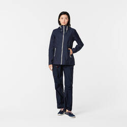 Women's sailing waterproof jacket - Wet-weather jacket SAILING 100 navy blue