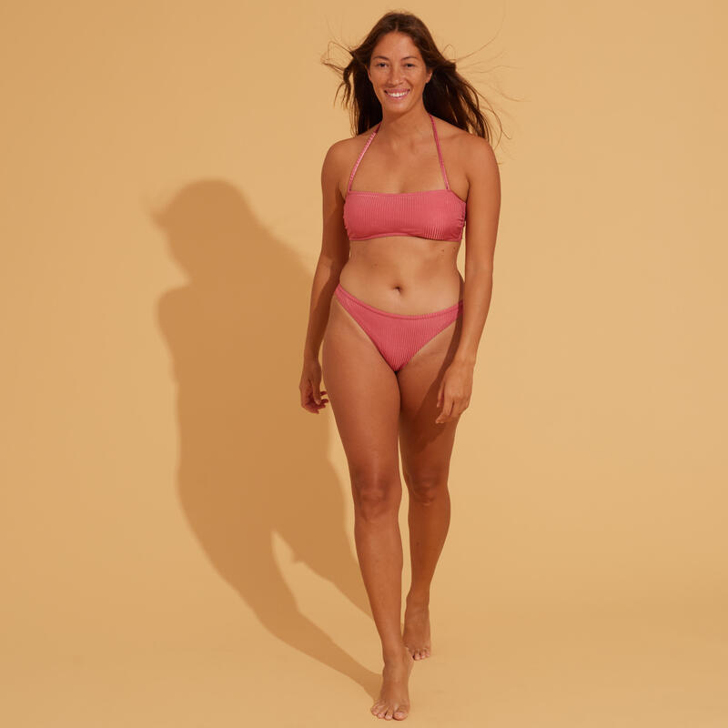 Bikinitop voor surfen Laura roze bandeau met uitneembare pads