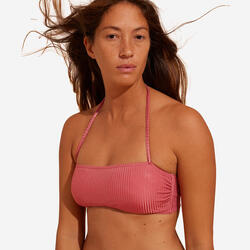 Bikinitop voor surfen Laura roze bandeau met uitneembare pads