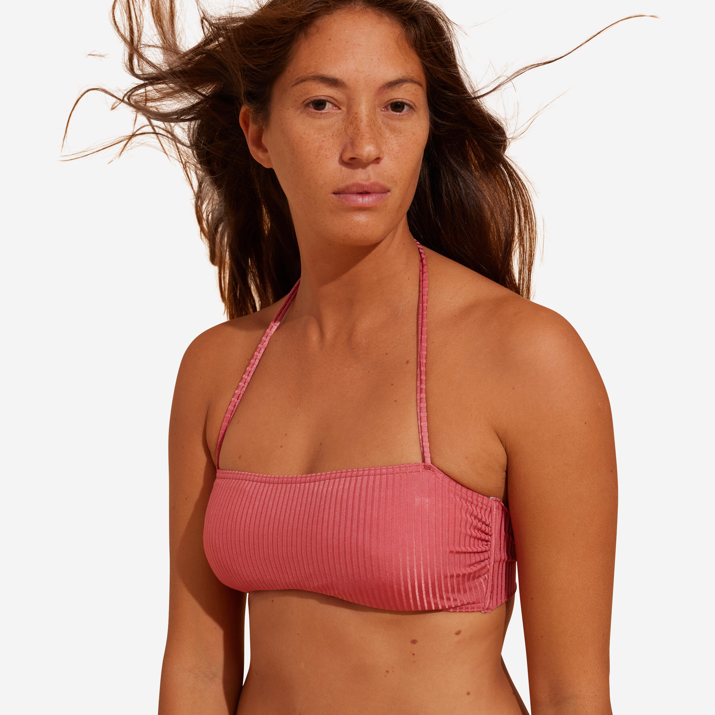 Olaian - Haut De Maillot De Bain Bandeau Laura Rose Avec Coques Amovibles - Haut De Maillot De Bain (bikini) - Surf Bodyboard Ski Nautique - Rose - 95c - Decathlon