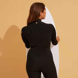 WOMEN'S NEOPRENE SURF WETSUIT 900 3/2 BLACK
CHEST ZIP CLOSURE