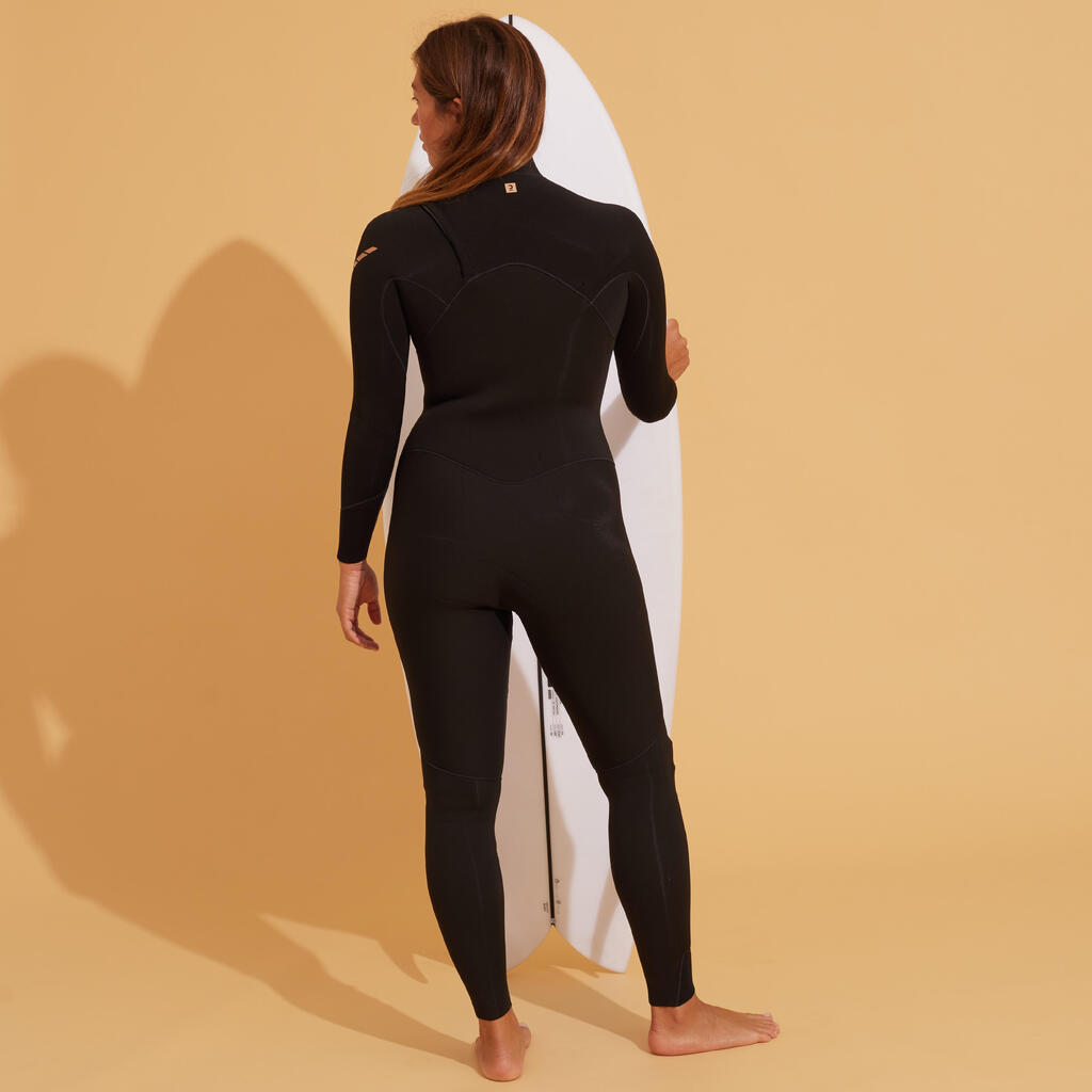 Sieviešu sērfošanas neoprēna hidrotērps “900”, 3/2 mm, melns
