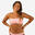 Top bikini Mujer surf bandeau relleno extraíble naranja