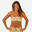 Top bikini Mujer surf bandeau relleno extraíble caqui