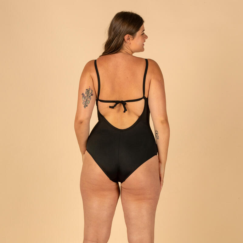 Maillot de bain 1 pièce femme CLOE NOIR dos réglable X ou U