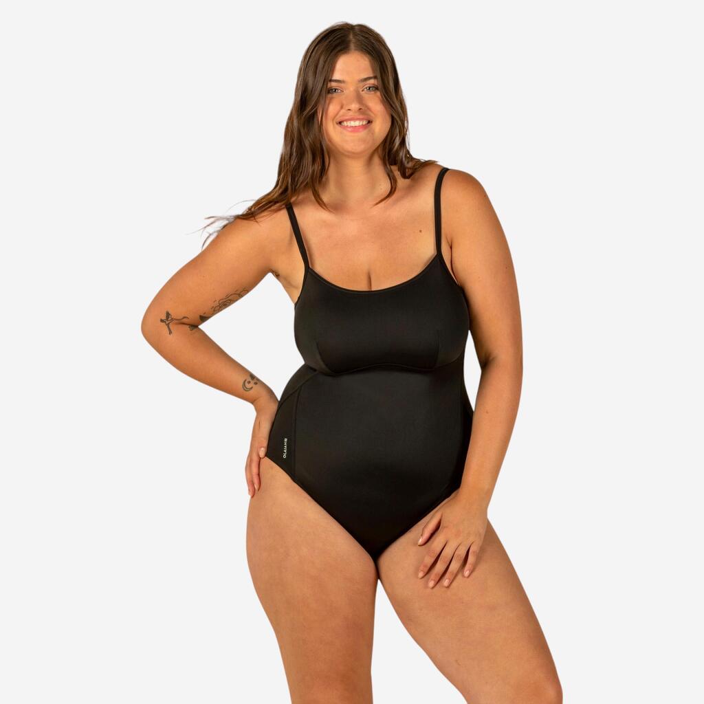 1-piece women's swimsuit CLOE BLACK adjustable X or U shaped back