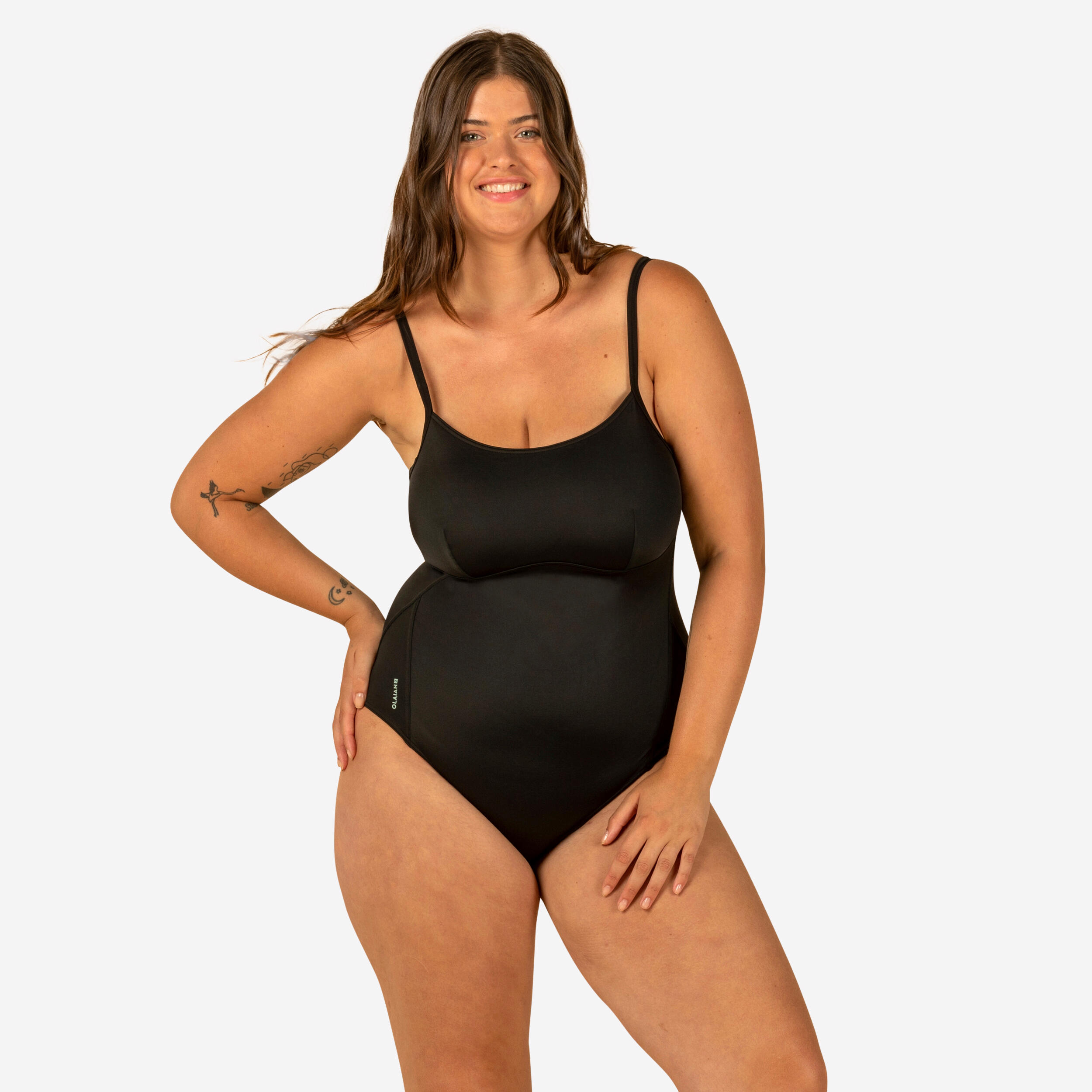 OLAIAN 1-piece women's swimsuit CLOE BLACK adjustable X or U shaped back