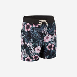 Boardshort voor surfen 500 17" Hibiscus koraal