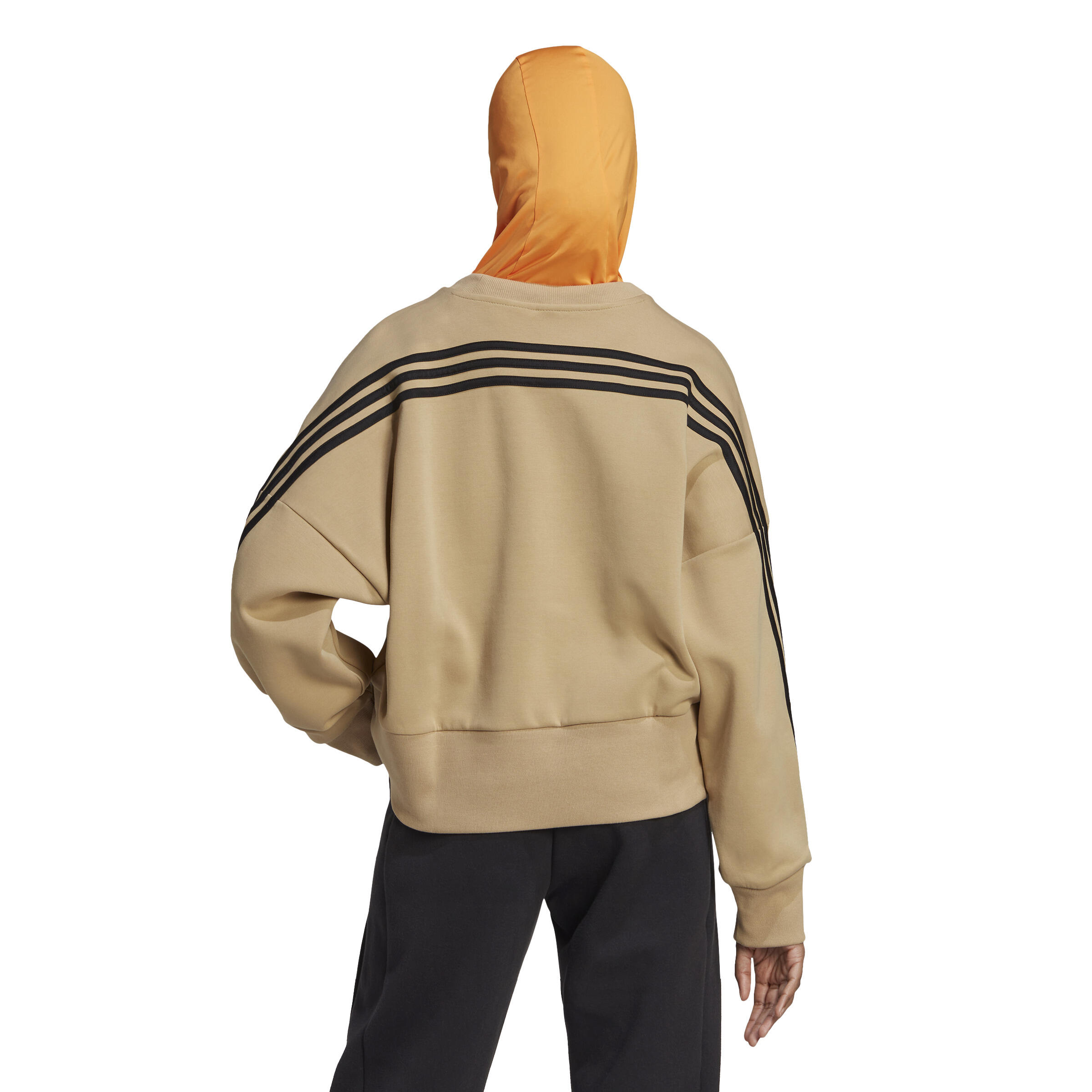 Sweater voor fitness en soft training dames Future Icons beige 3/8