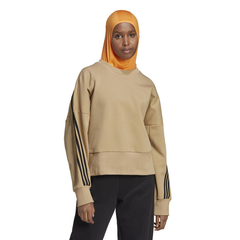Sudadera Fitness Soft Training Future Icons Adidas Mujer Beis