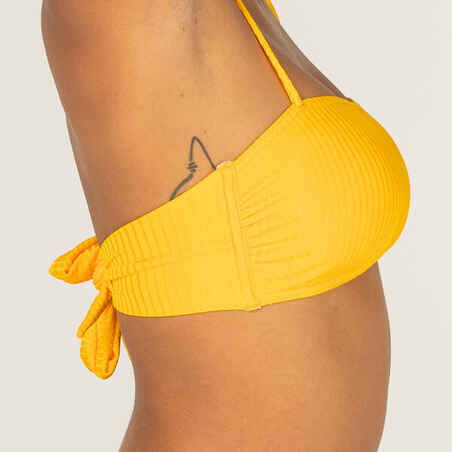 BANDEAU SWIMSUIT TOP LAURA YELLOW WITH REMOVABLE PADDED CUPS
