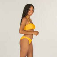 BANDEAU SWIMSUIT TOP LAURA YELLOW WITH REMOVABLE PADDED CUPS