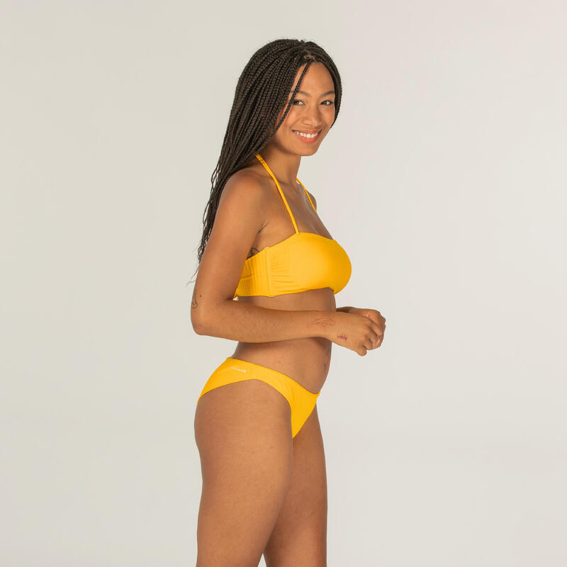 Bikinitop voor surfen Laura geel bandeau met uitneembare pads