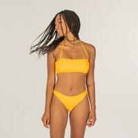 BANDEAU SWIMSUIT TOP LAURA YELLOW WITH REMOVABLE PADDED CUPS