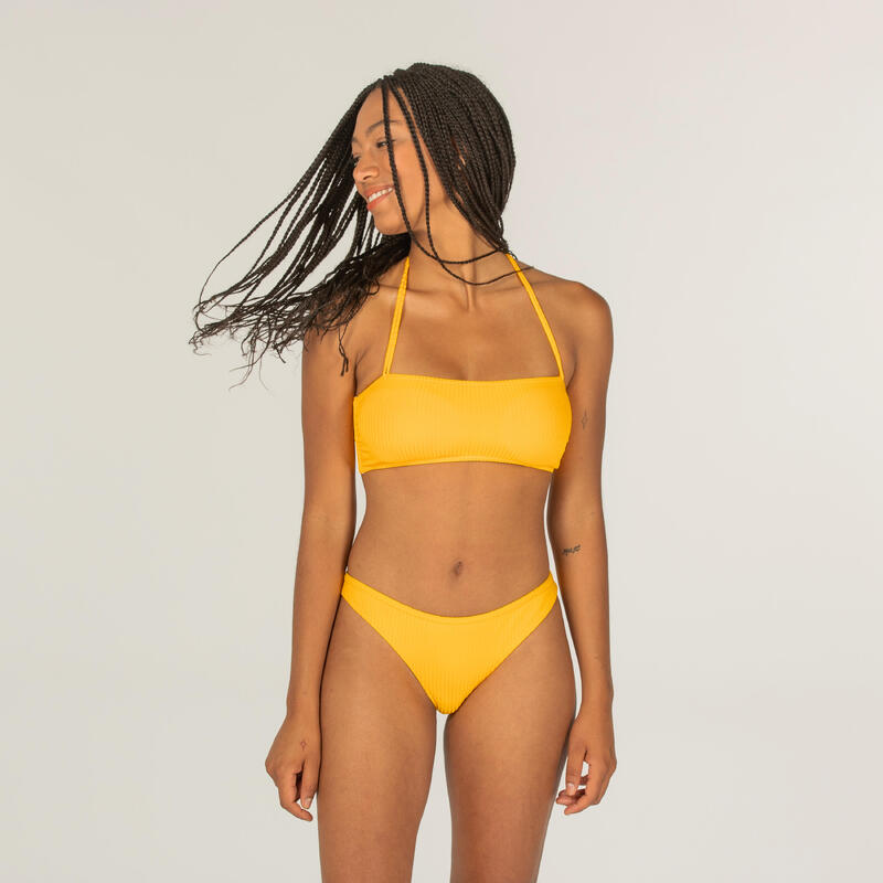 Top de bikini caicai de surf Laura com almofadas amovíveis Amarelo