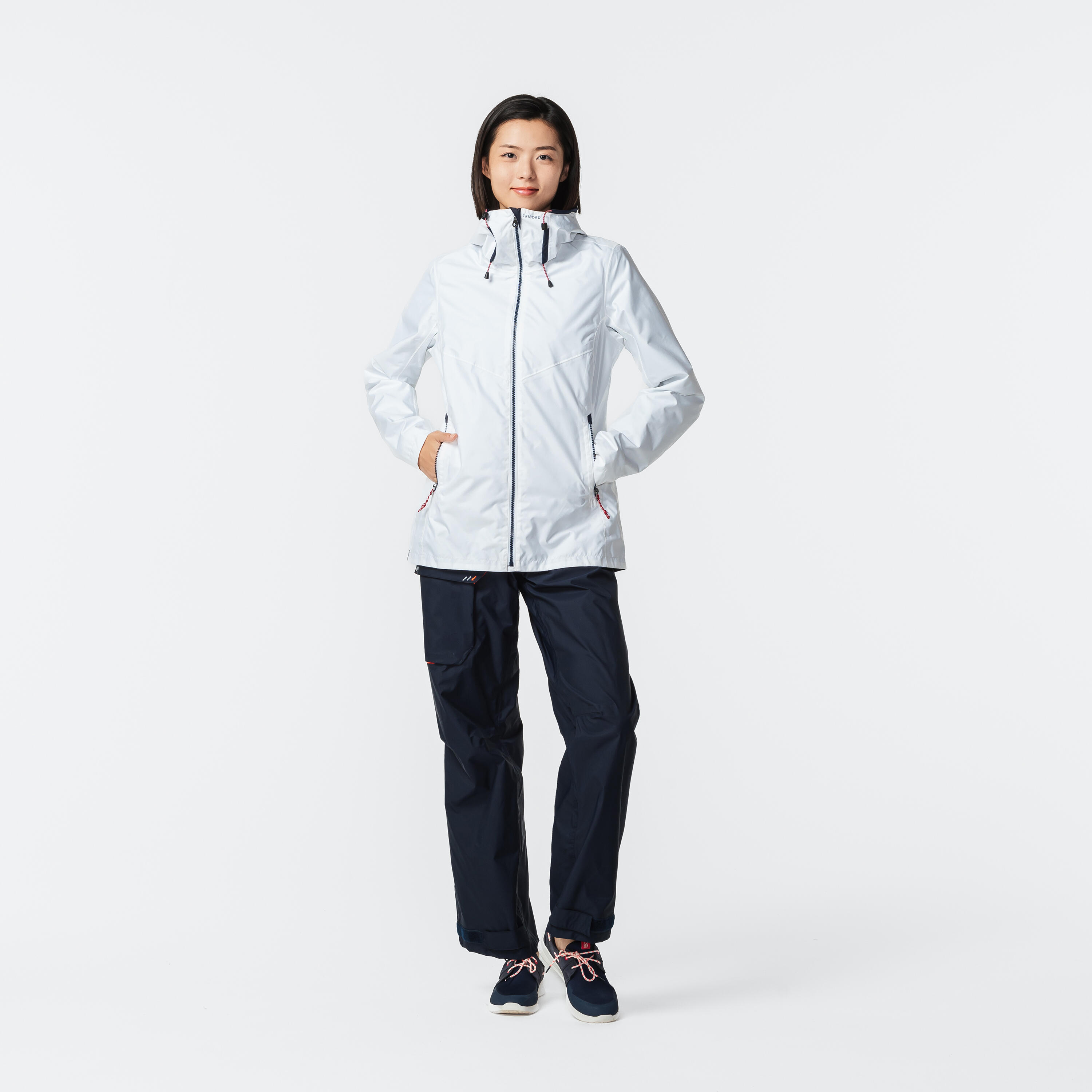 Segeljacke Regenjacke Damen wasserdicht ‒ Sailing 100 weiss 11/24