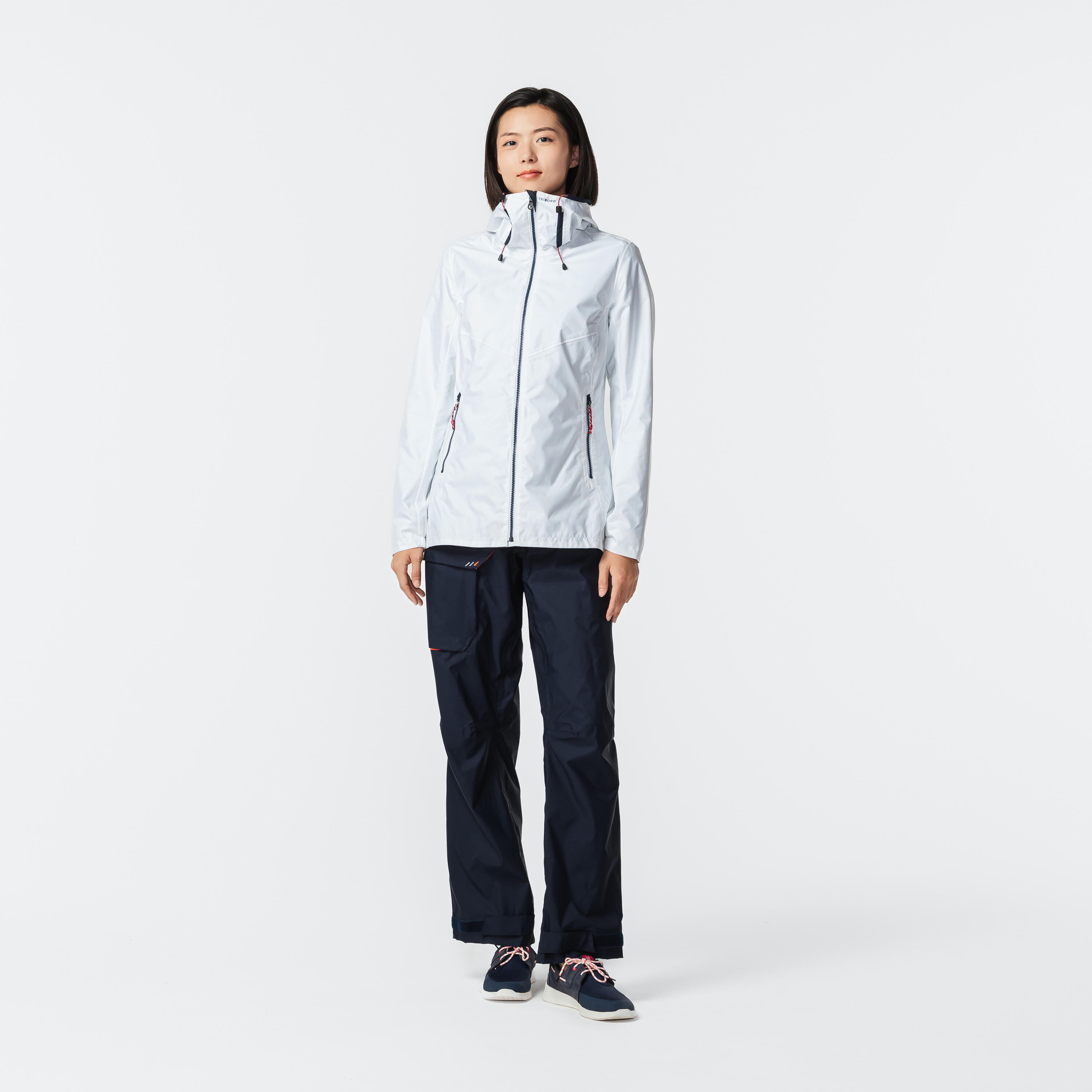 Segeljacke Regenjacke Damen wasserdicht ‒ Sailing 100 weiss 12/24