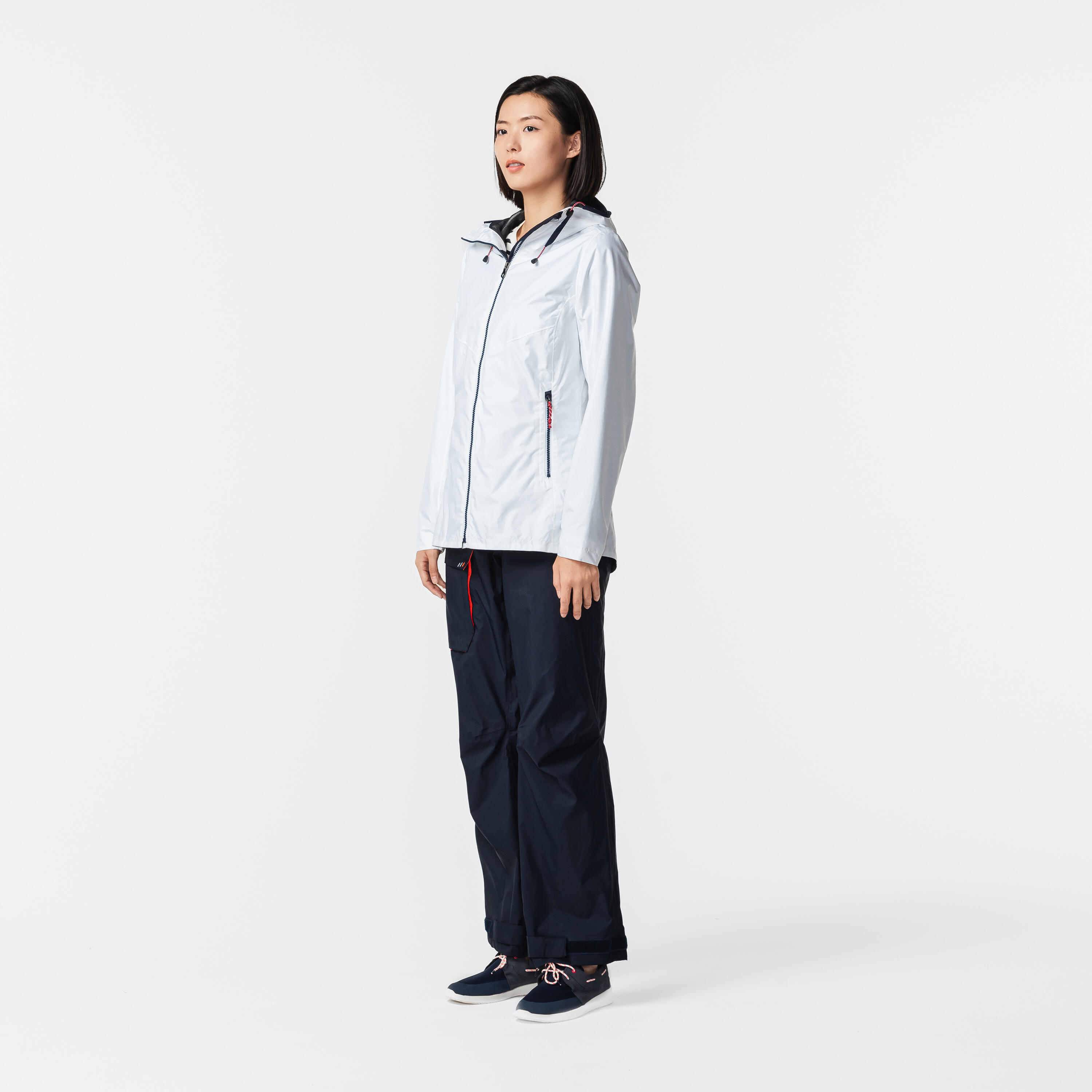 Segeljacke Regenjacke Damen wasserdicht ‒ Sailing 100 weiss 14/24