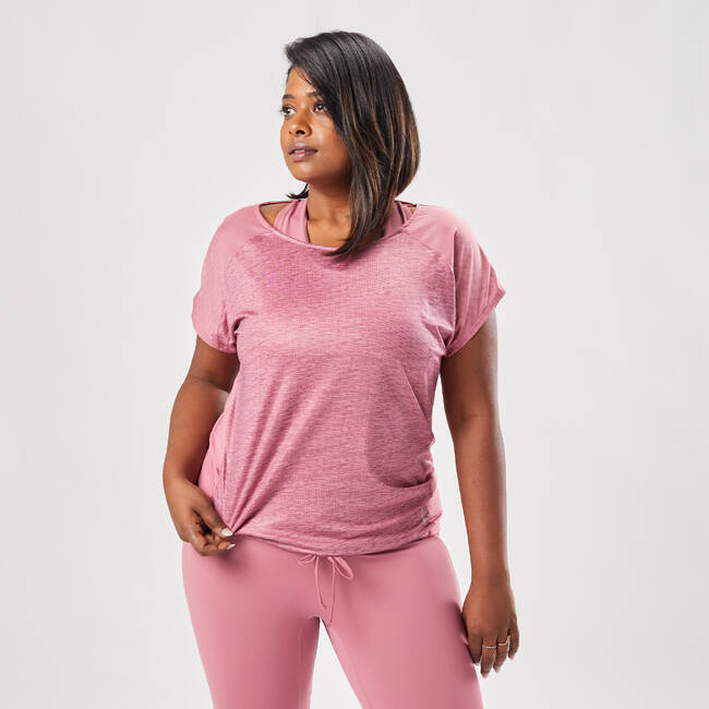 Women Sports Gym T-shirt Loose Fit - Pink