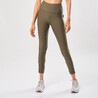 Women Gym Leggings Polyester With Phone Pocket - Khaki