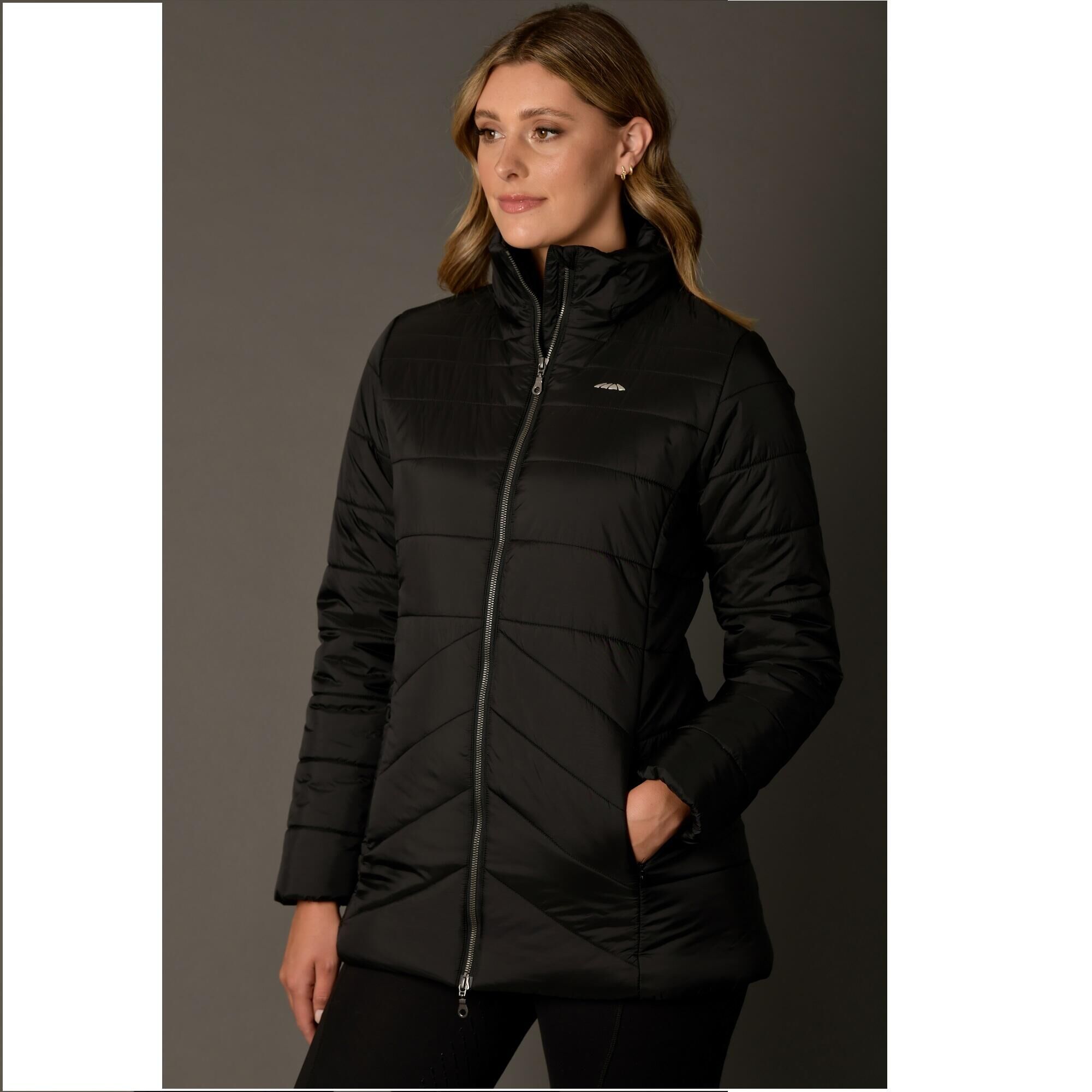 WEATHERBEETA HARLOW PUFFER LIGHT WATERPROOF HORSE RIDING JACKET BLACK