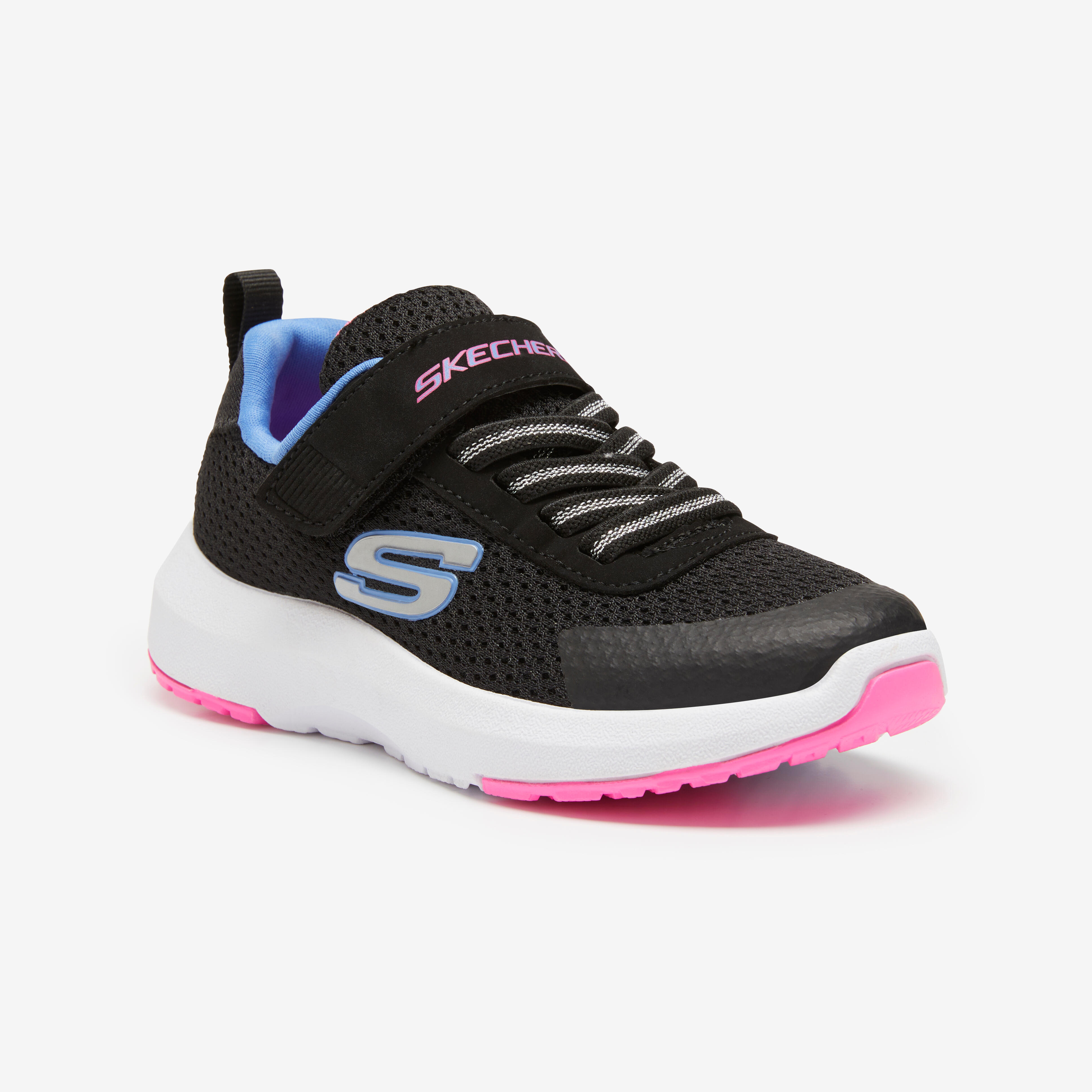 Skechers - Baskets À Scratch Enfant - Skechers Dynamic Noir - Baskets - Education Sportive Enfant - Bleu-noir-rose - 28 - Decathlon